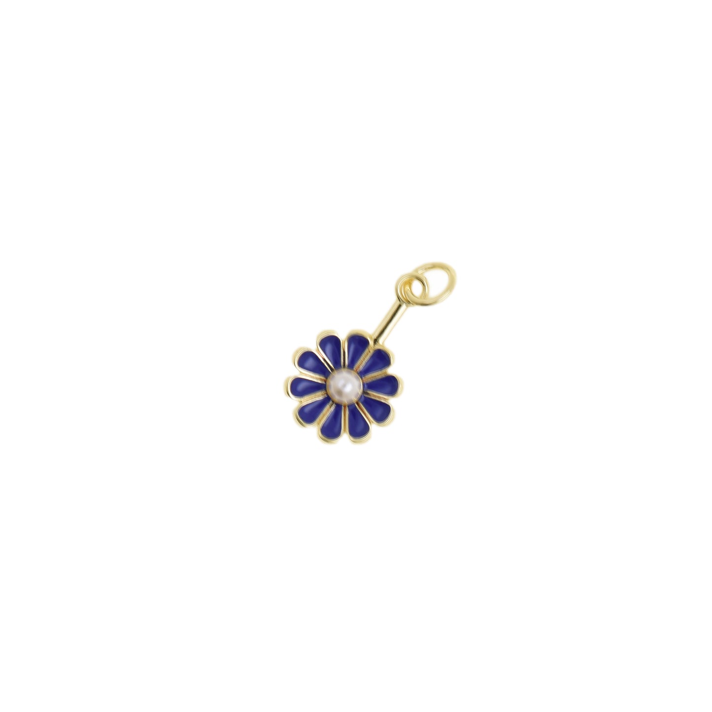 Elegant Enamel Daisy Flower Necklace 10.6x16.8mm