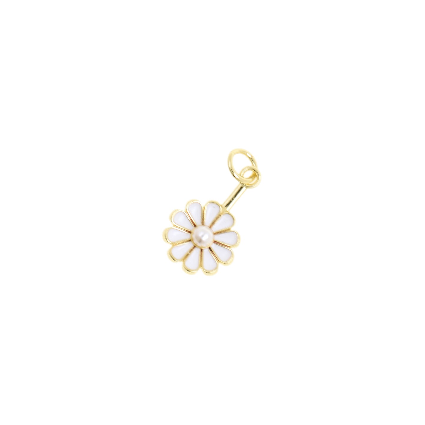 Elegant Enamel Daisy Flower Necklace 10.6x16.8mm