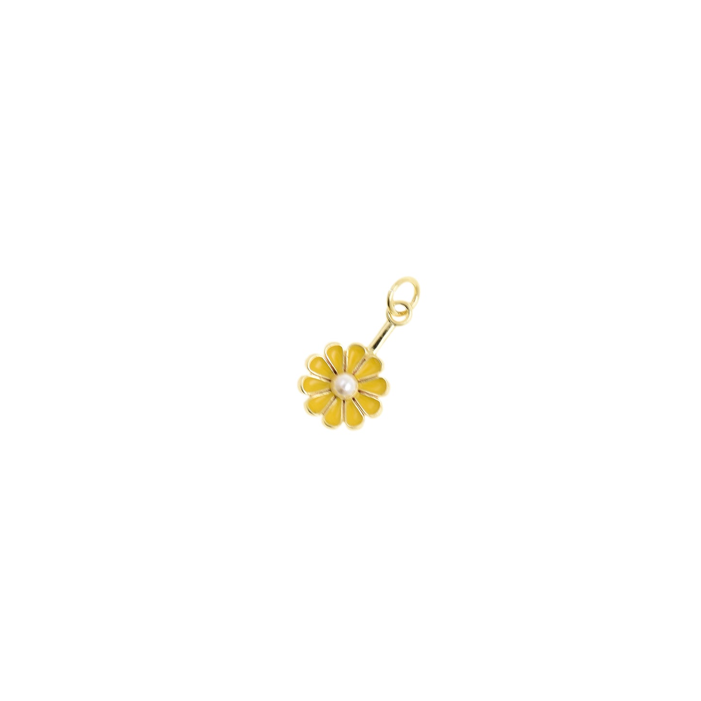 Elegant Enamel Daisy Flower Necklace 10.6x16.8mm