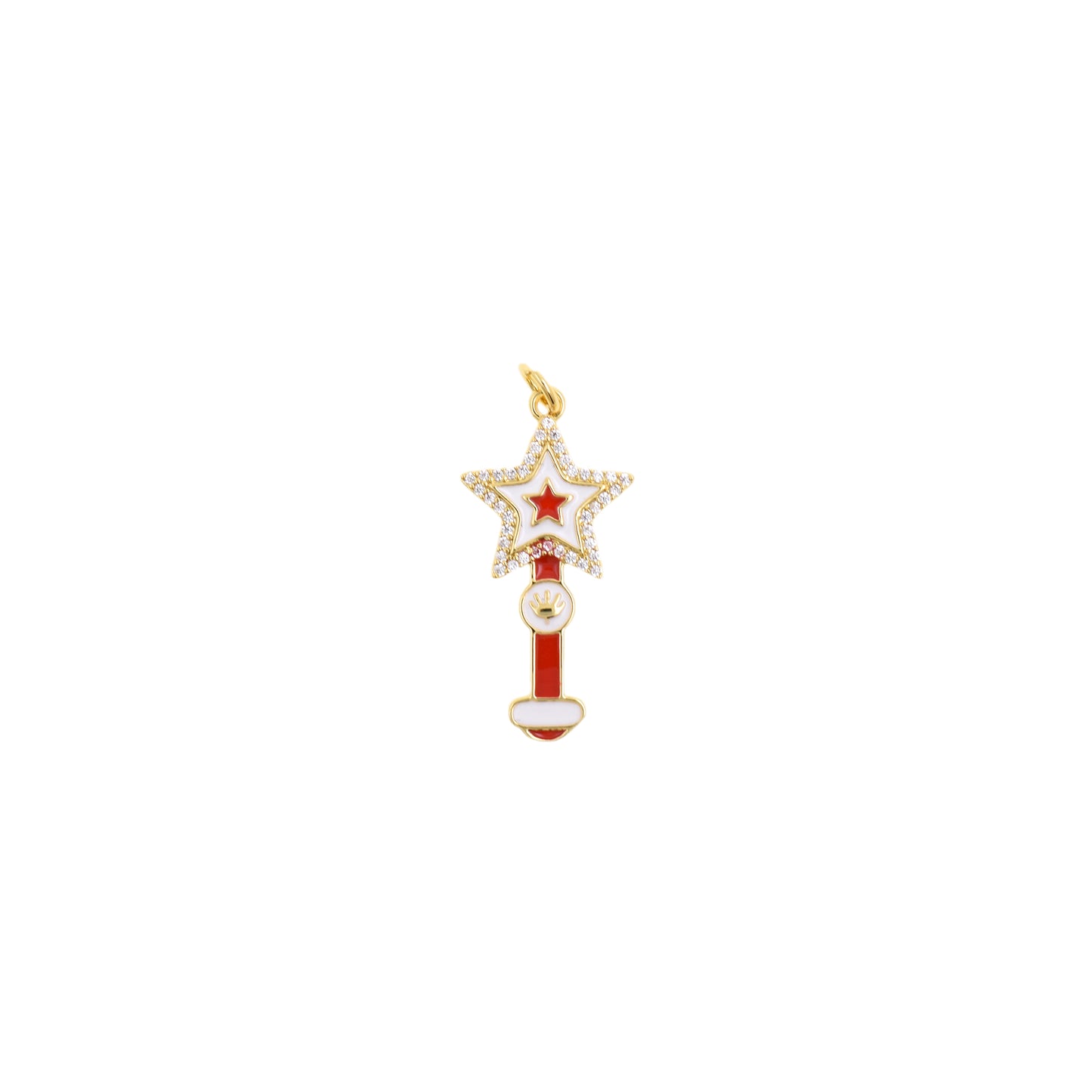Magical Red Star Wand Pendant 14.5x29.4mm