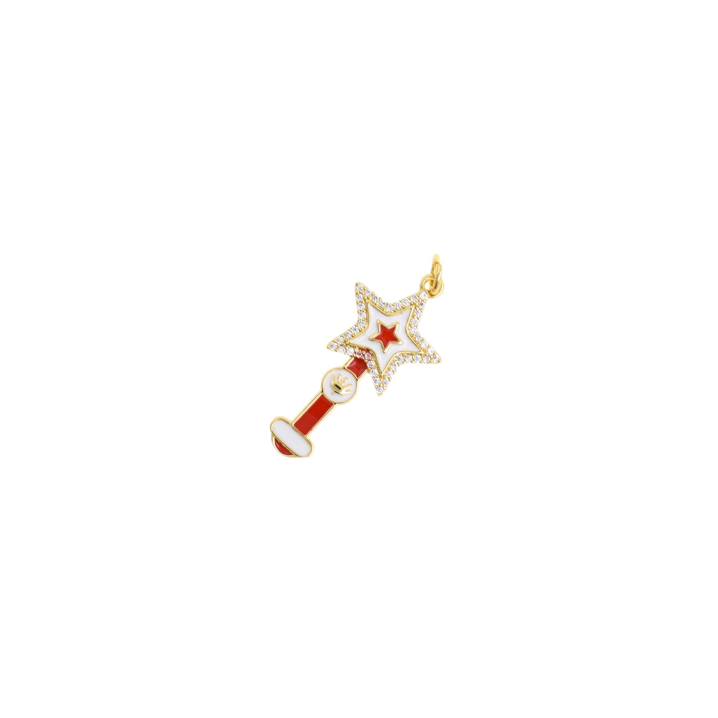 Magical Red Star Wand Pendant 14.5x29.4mm