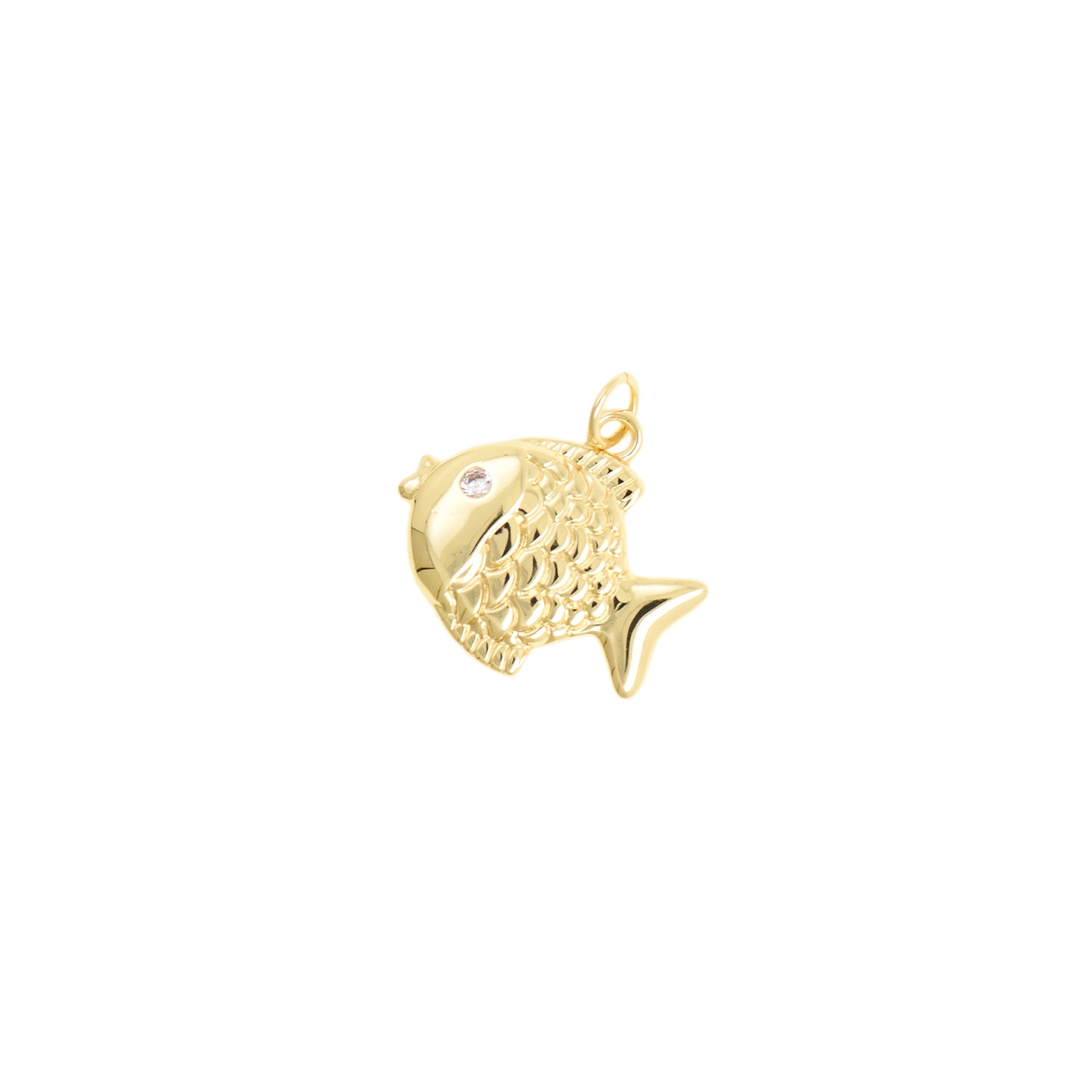Stylish Gold Fish Necklace Pendant 18x19.3mm