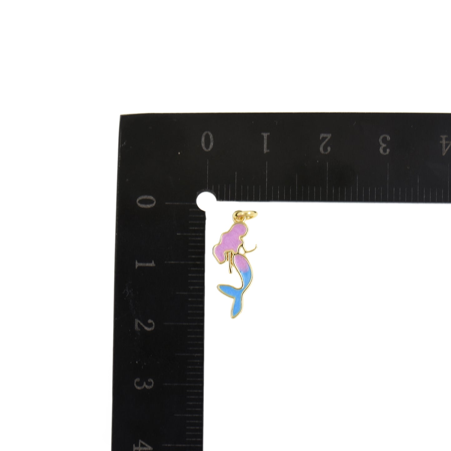 Enchanting Pink and Blue Mermaid Pendant 7.7x11.1mm