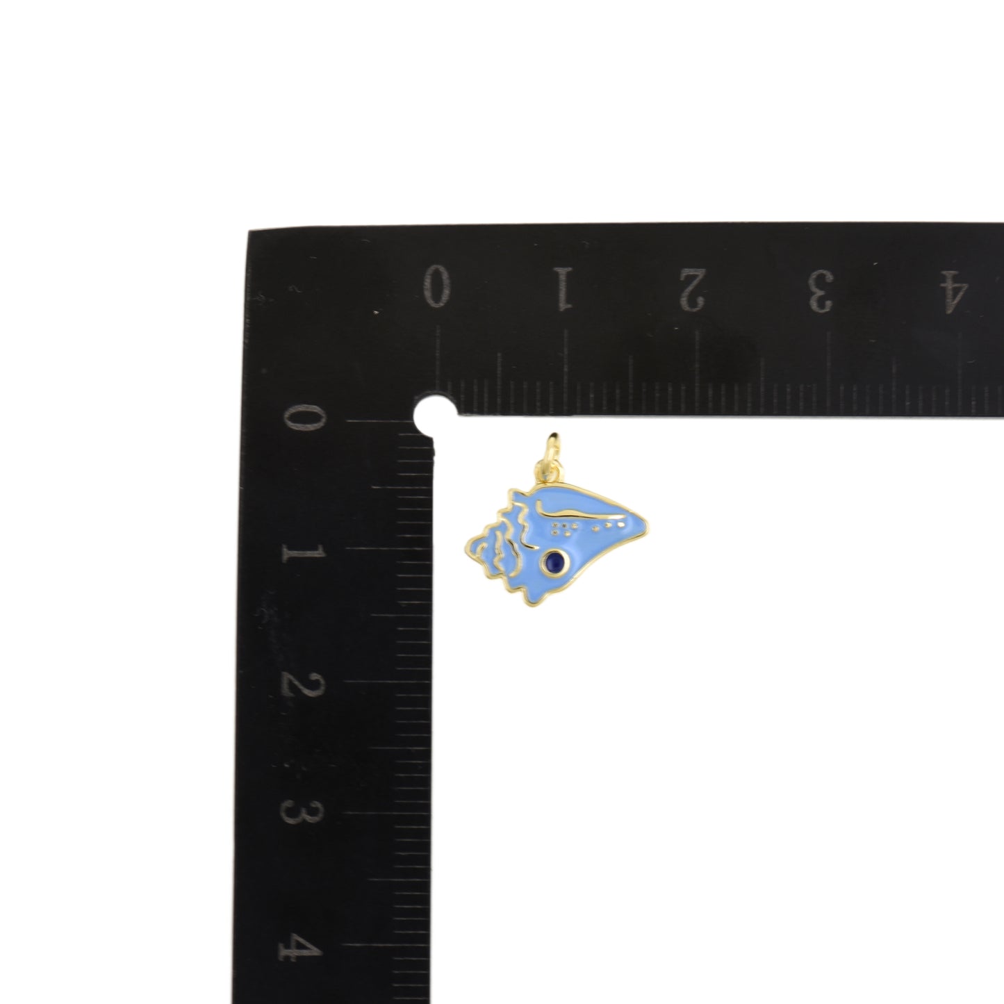 Delicate Blue Seashell Pendant 10.2x11.6mm