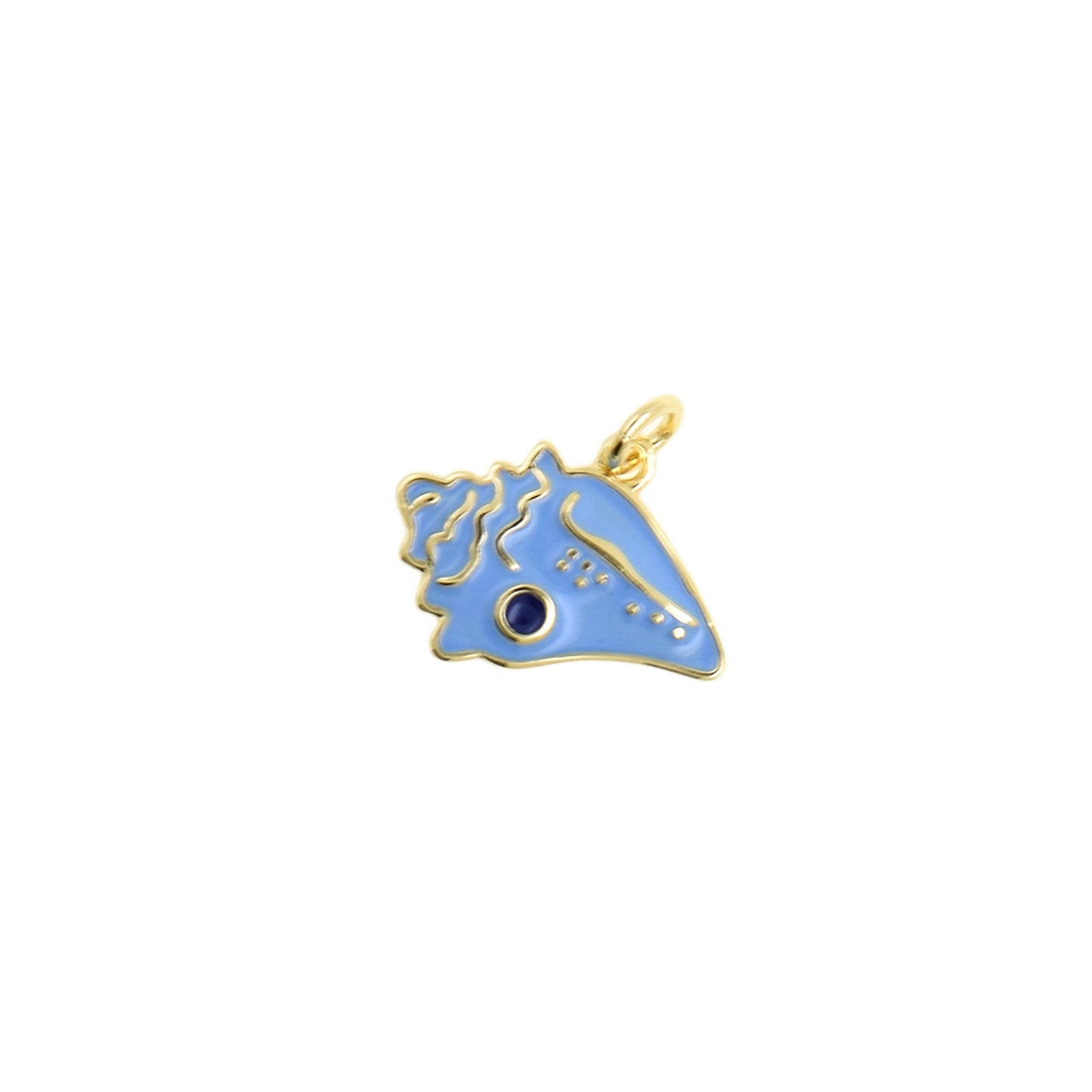 Delicate Blue Seashell Pendant 10.2x11.6mm