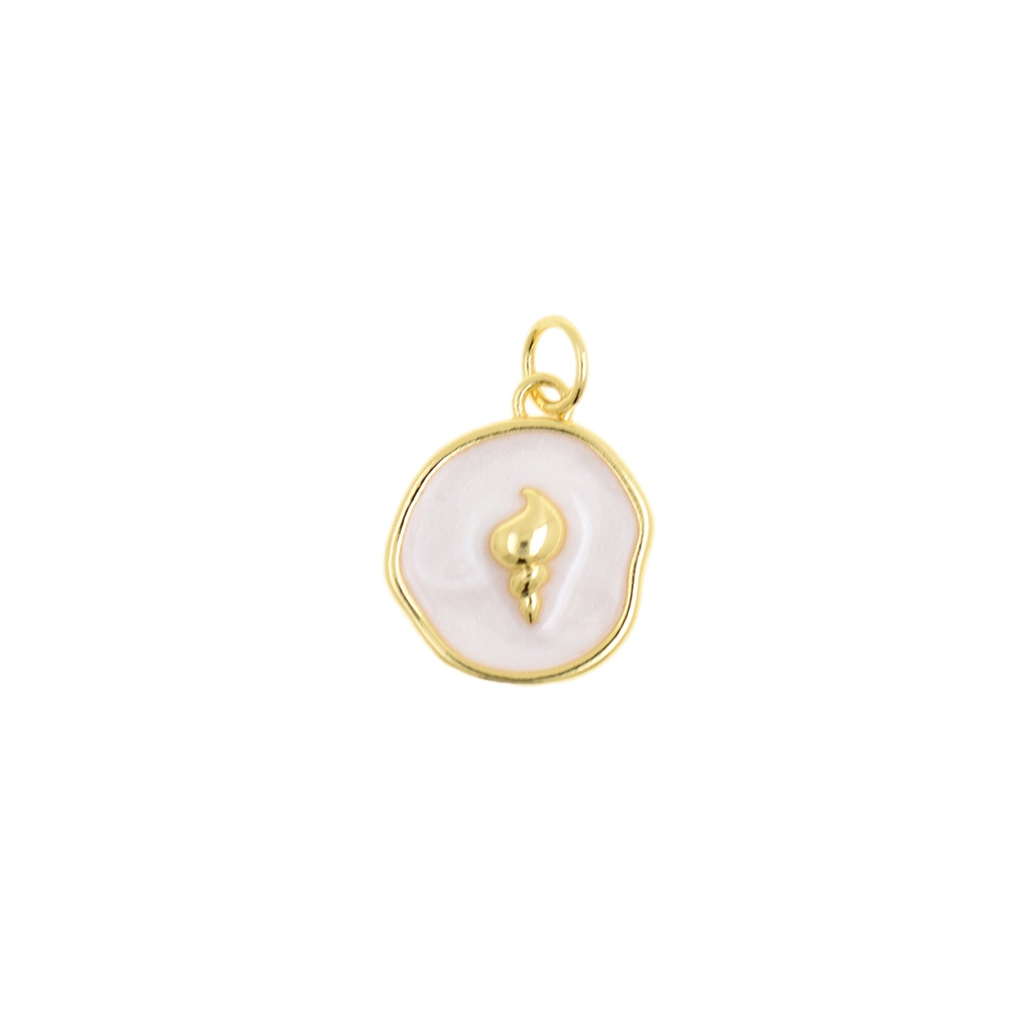 Charming Blue Circular Seashell Charm 12.6mm