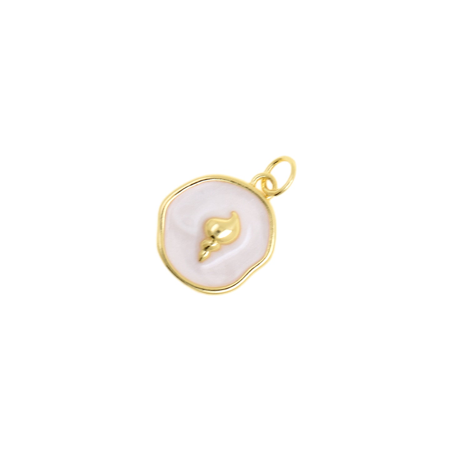 Charming Blue Circular Seashell Charm 12.6mm