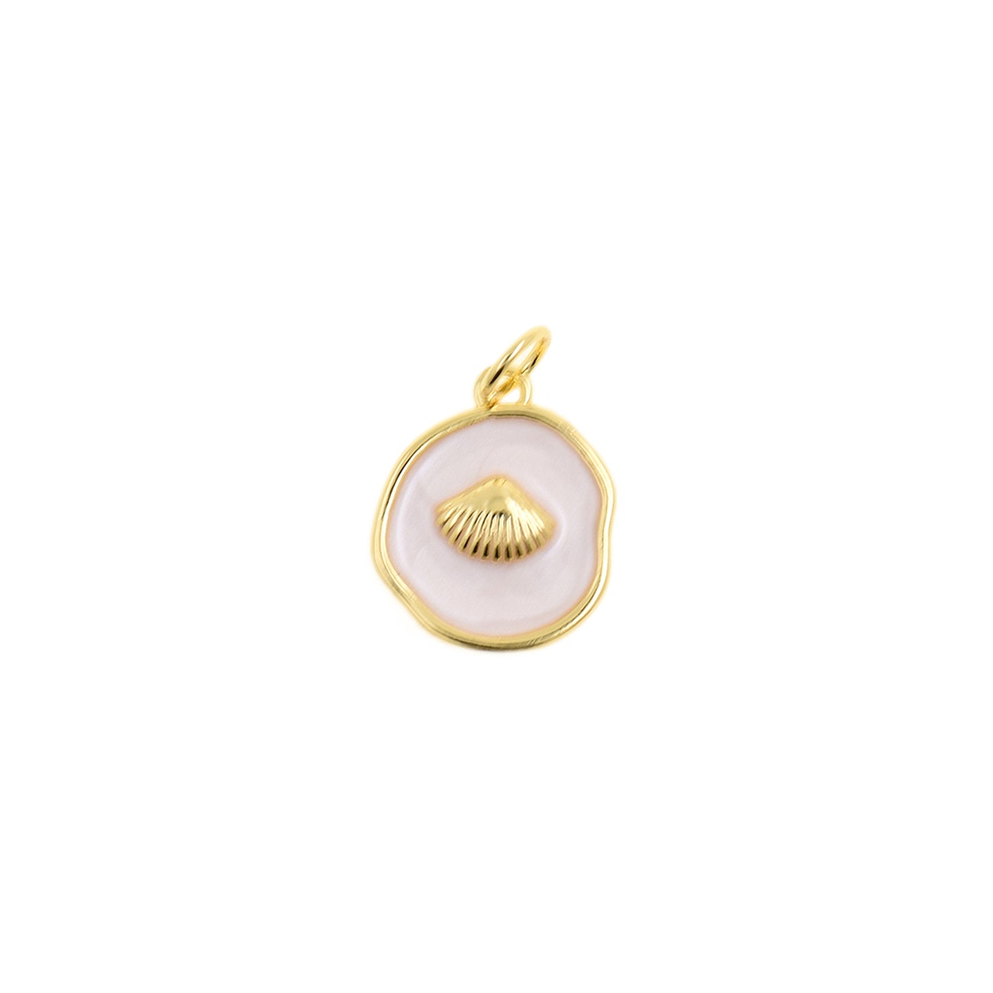 Delicate Blue Circular Scallop Pendant 12.6mm