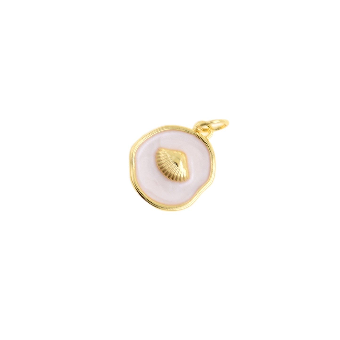 Delicate Blue Circular Scallop Pendant 12.6mm