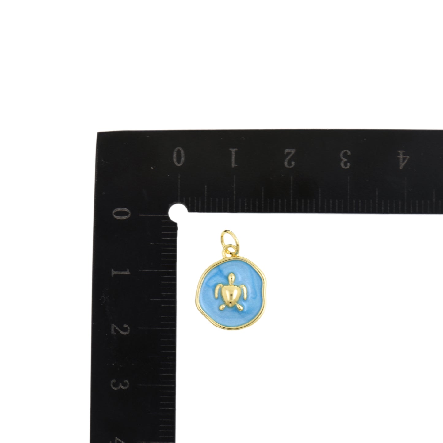 Elegant Blue Round Sea Turtle Necklace 12.6mm