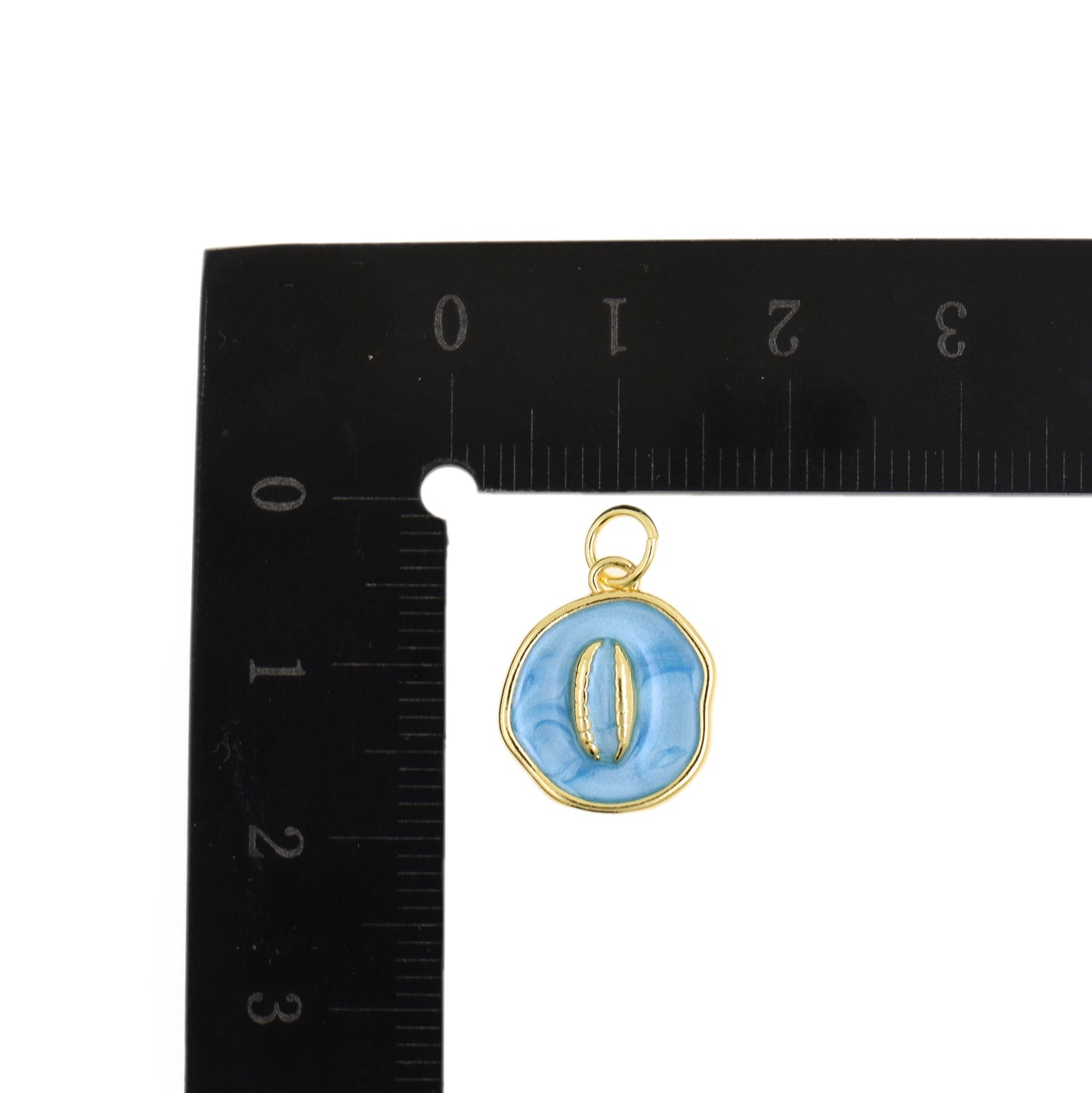 Lovely Blue Round Double Shell Necklace 12.6mm
