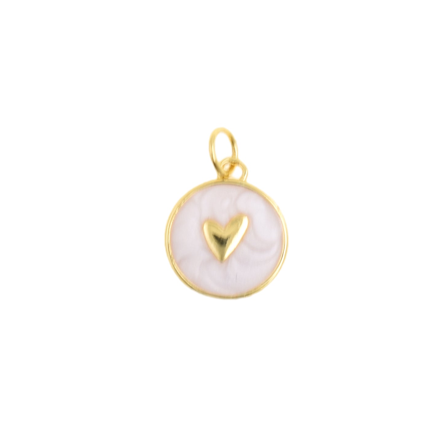 Sweet Blue Circular Heart Charm 12.6mm