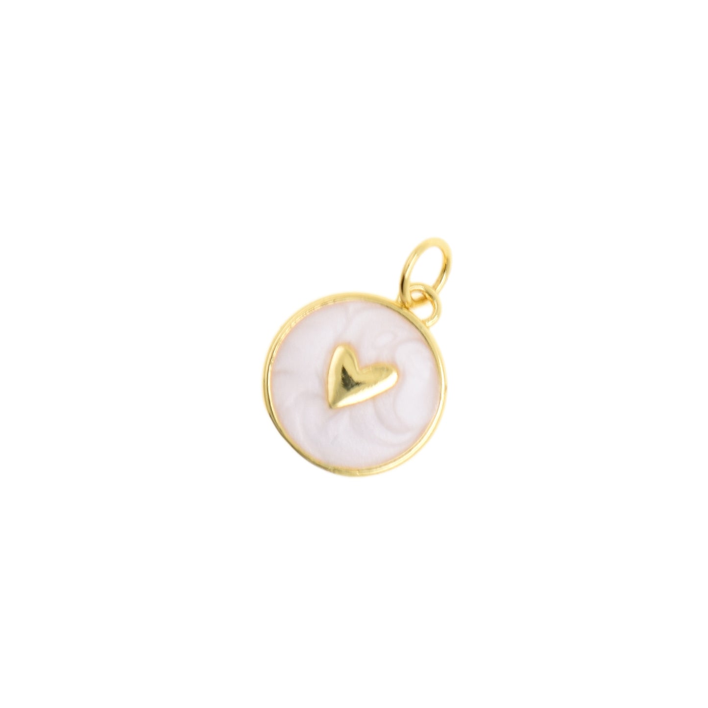 Sweet Blue Circular Heart Charm 12.6mm