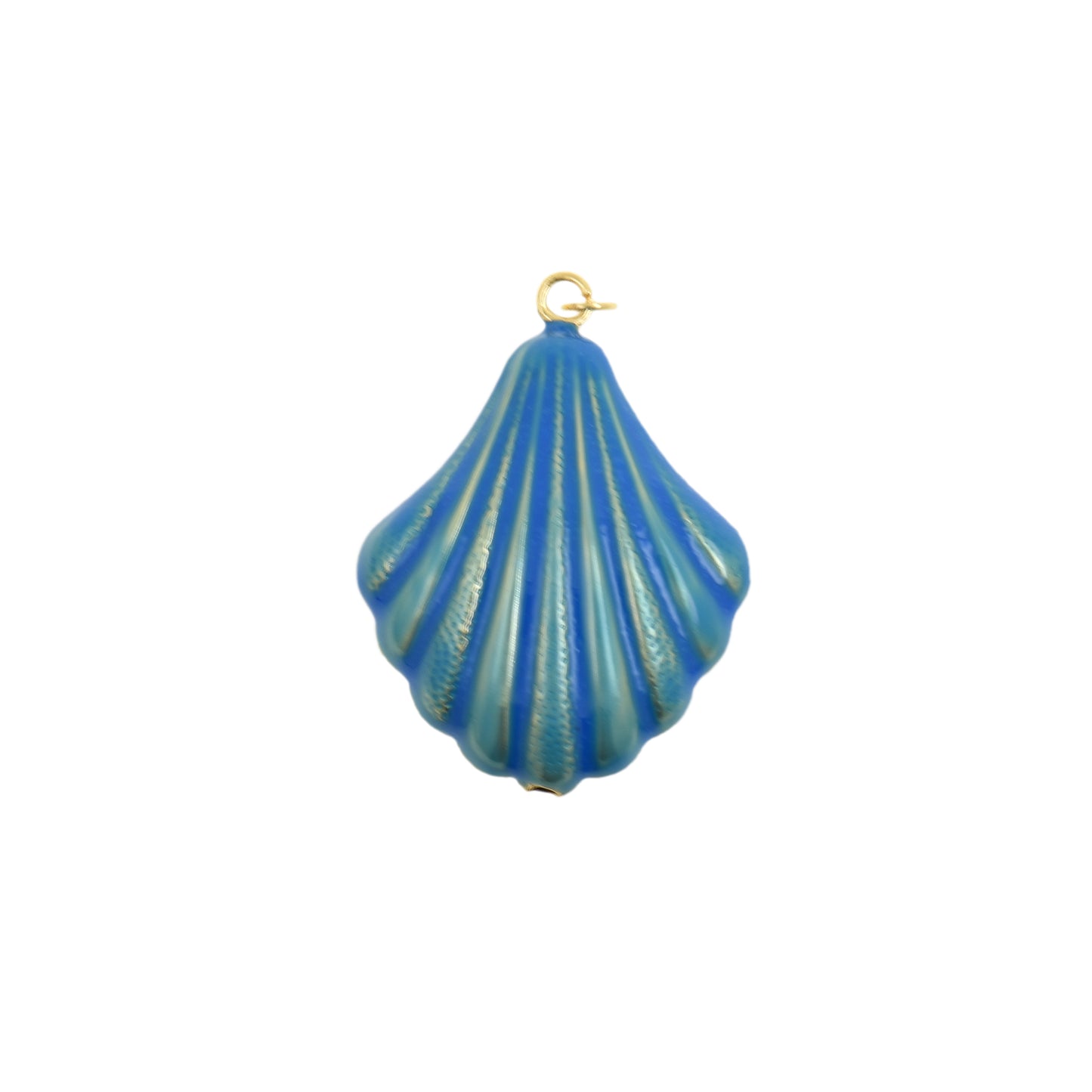 Ocean-Inspired Blue Shell Pendant 33.4x44.8mm