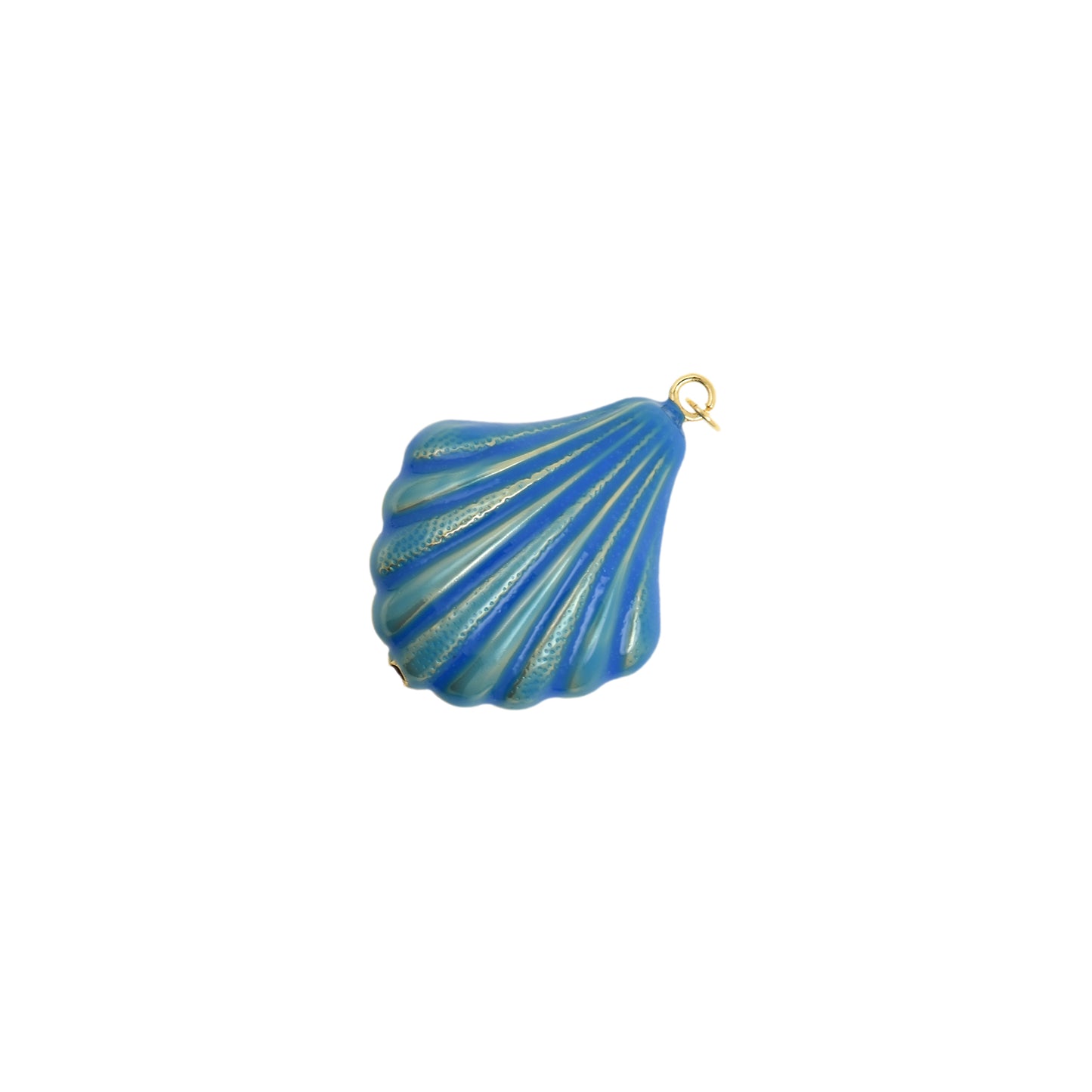 Ocean-Inspired Blue Shell Pendant 33.4x44.8mm