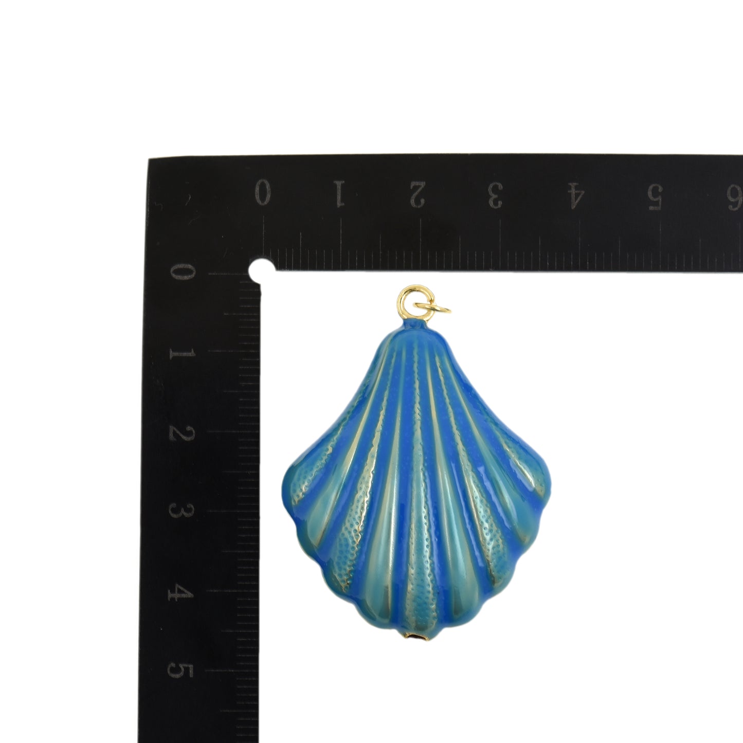 Ocean-Inspired Blue Shell Pendant 33.4x44.8mm
