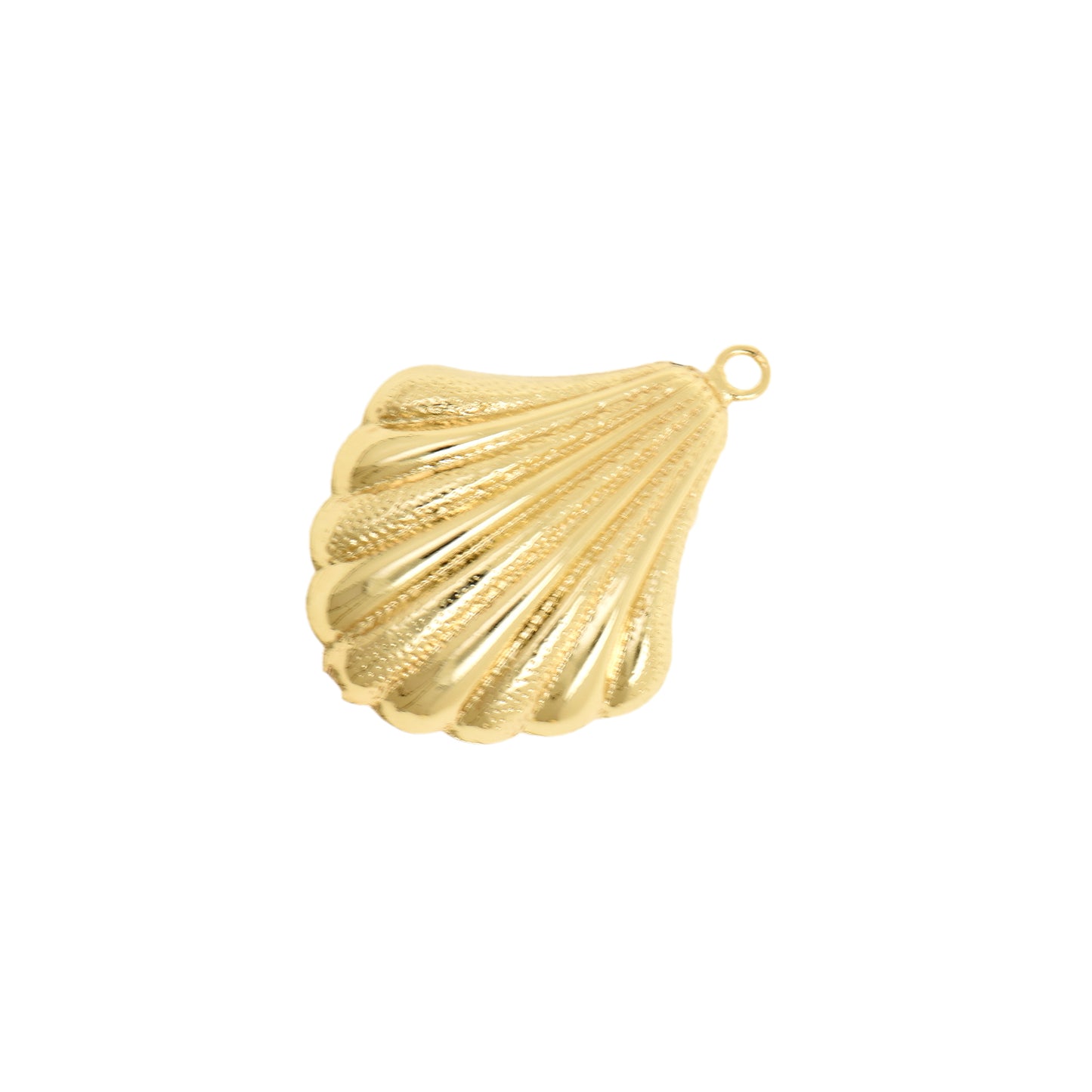 Elegant Ocean Blue Scallop Shell Charm 33.4x44.8mm