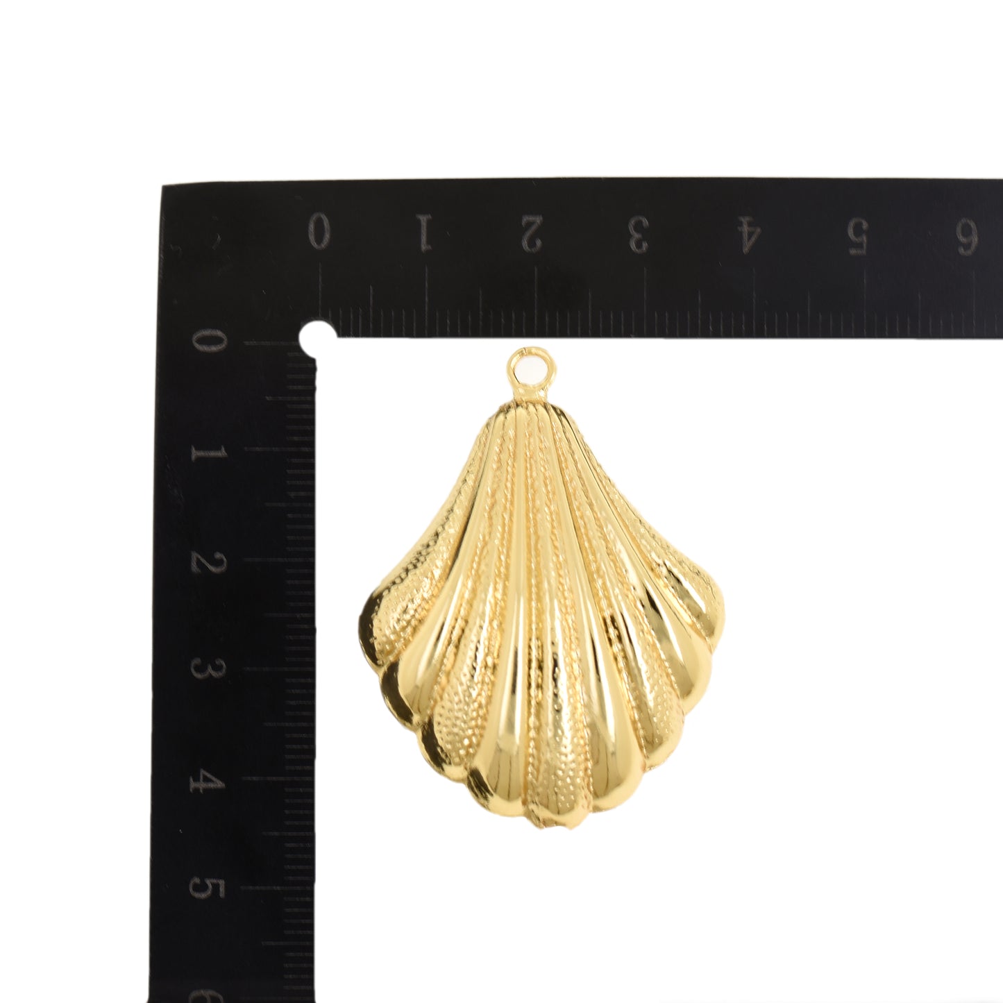 Elegant Ocean Blue Scallop Shell Charm 33.4x44.8mm