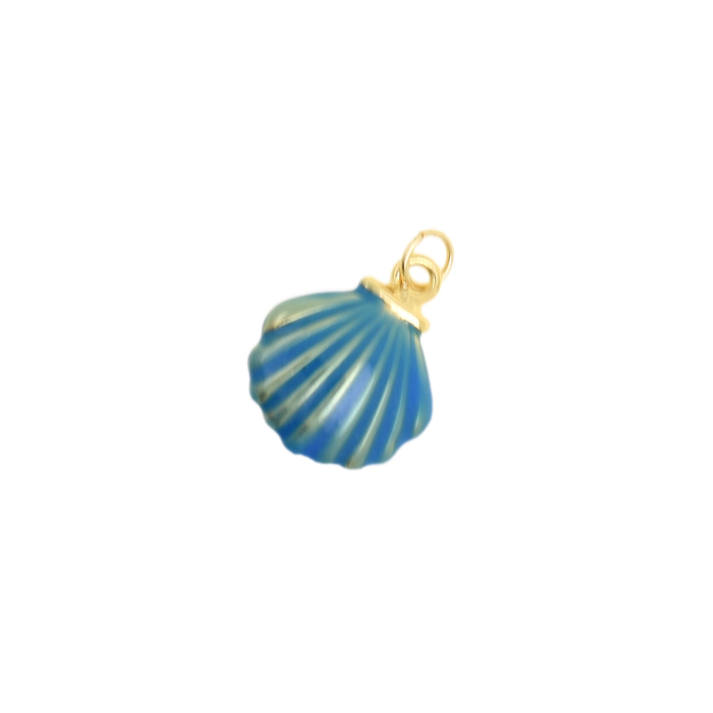 Mini Blue Shell Pendant Charm 15.5x19mm