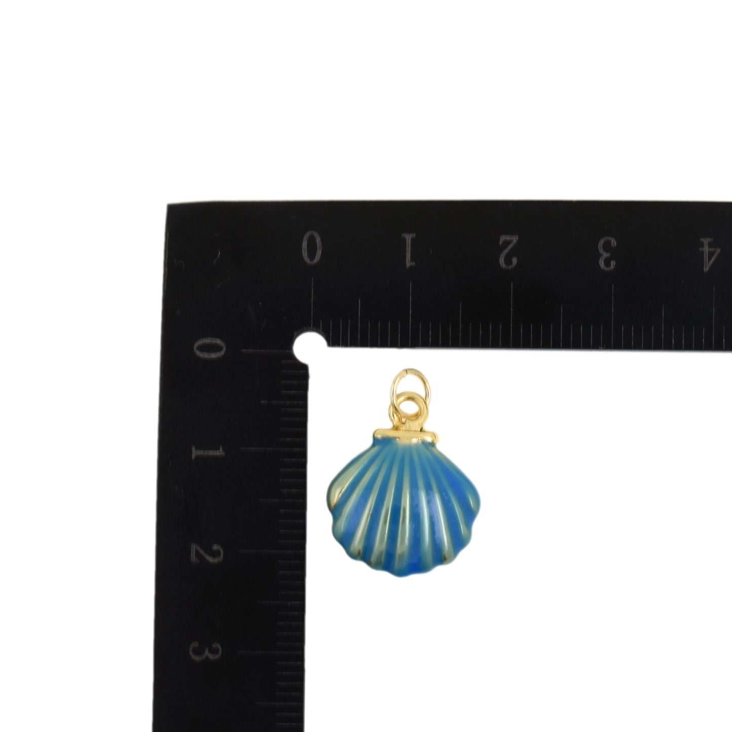 Mini Blue Shell Pendant Charm 15.5x19mm