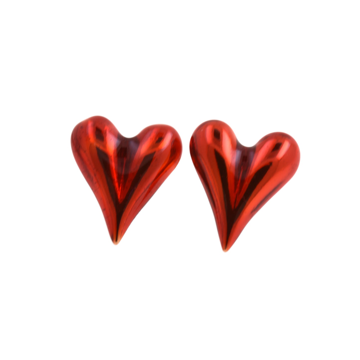 hiny Long Love Heart Studs Earrings 15.5x18.1mm