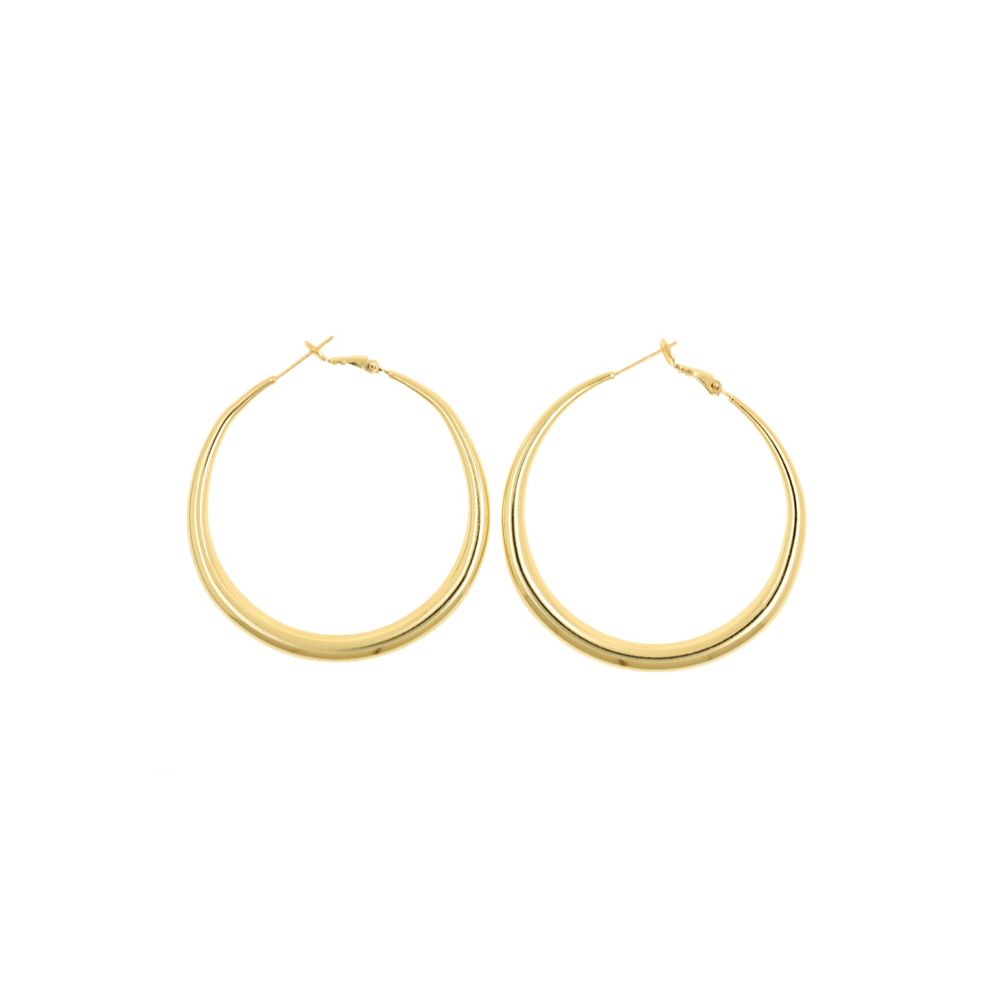 Large Gold Oval Hoop Earrings 65.7x53.8mm