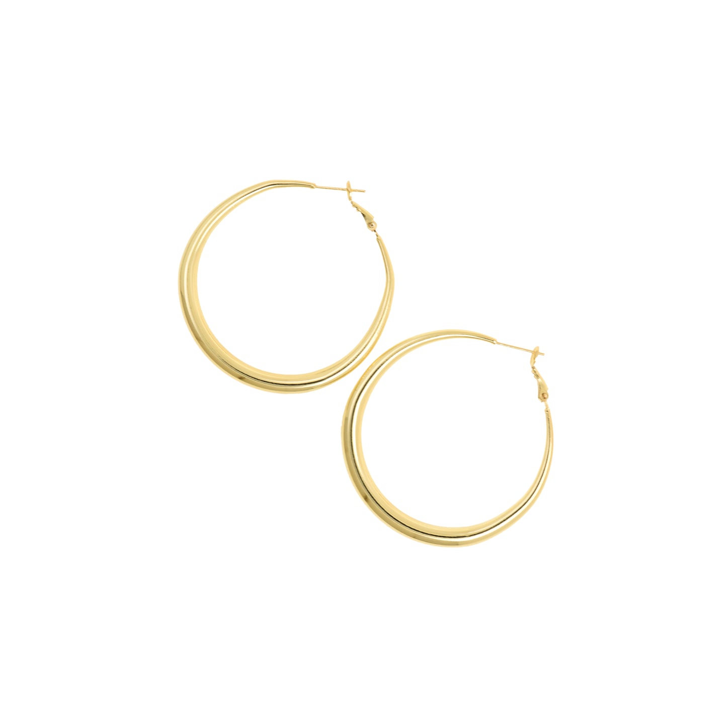 Large Gold Oval Hoop Earrings 65.7x53.8mm