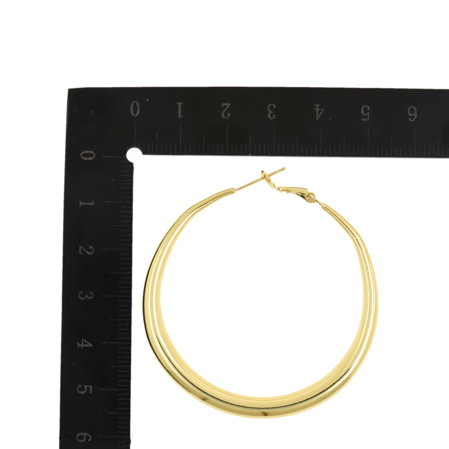 Large Gold Oval Hoop Earrings 65.7x53.8mm