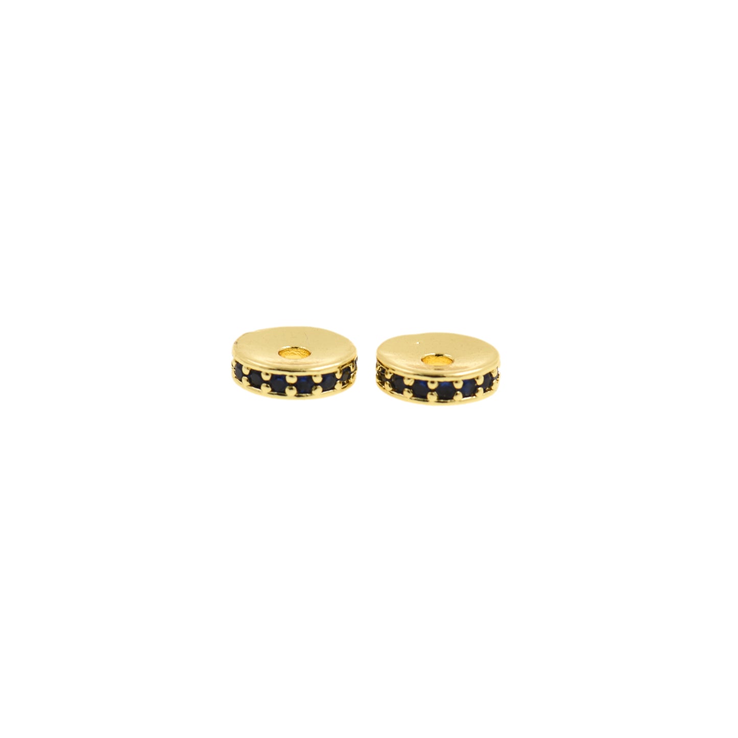 Gold Spacer Beads With Cubic Zirconia 5/6/7.5mm