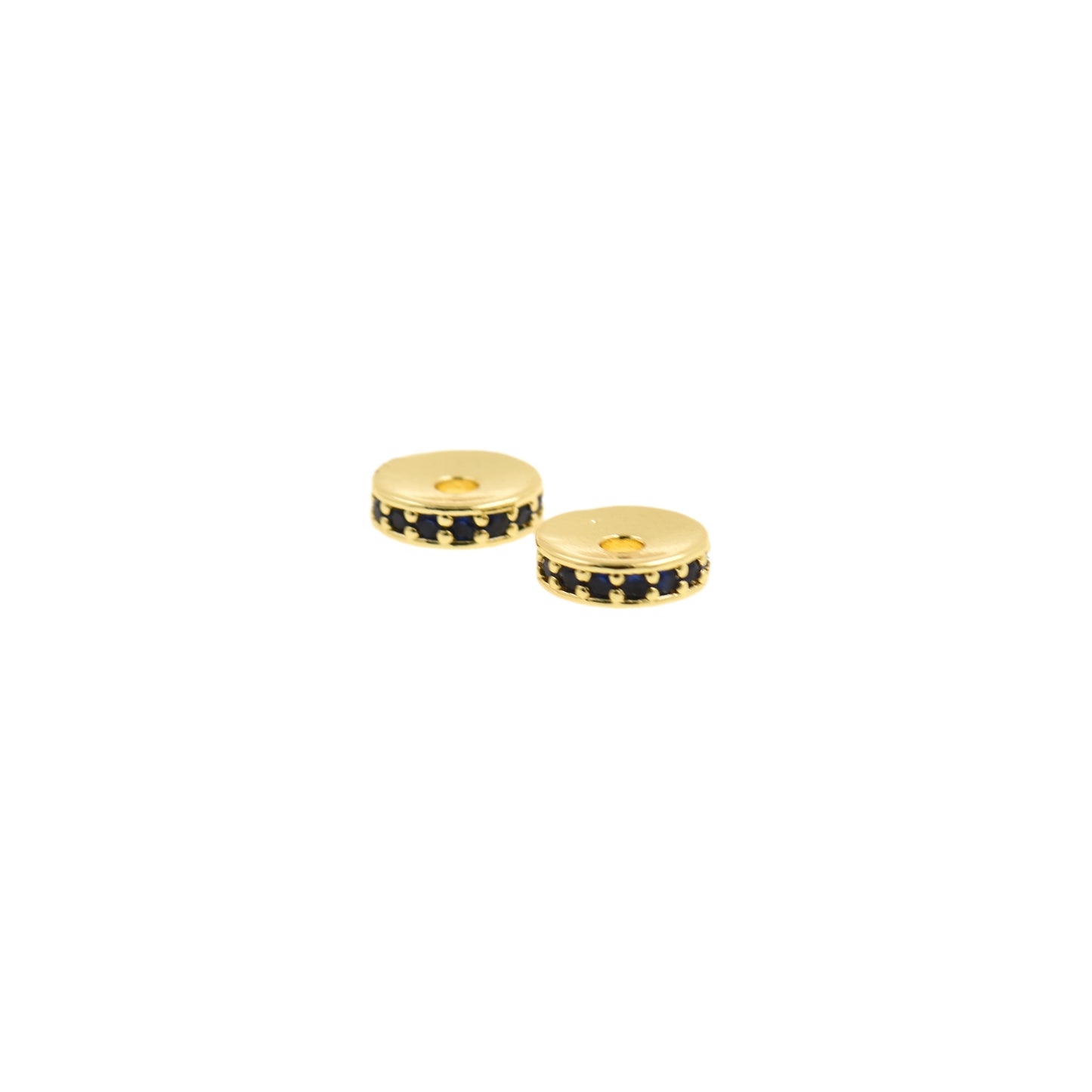 Gold Spacer Beads With Cubic Zirconia 5/6/7.5mm