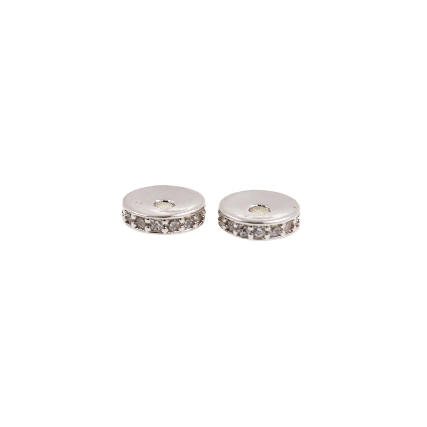 Gold Spacer Beads With Cubic Zirconia 5/6/7.5mm