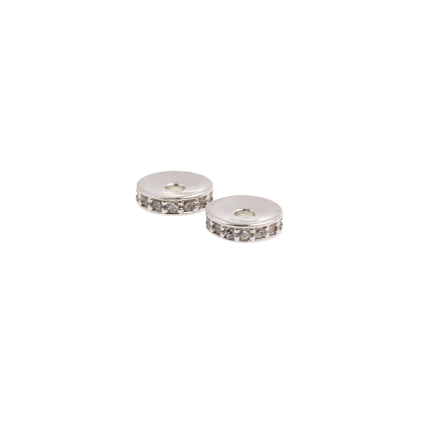Gold Spacer Beads With Cubic Zirconia 5/6/7.5mm