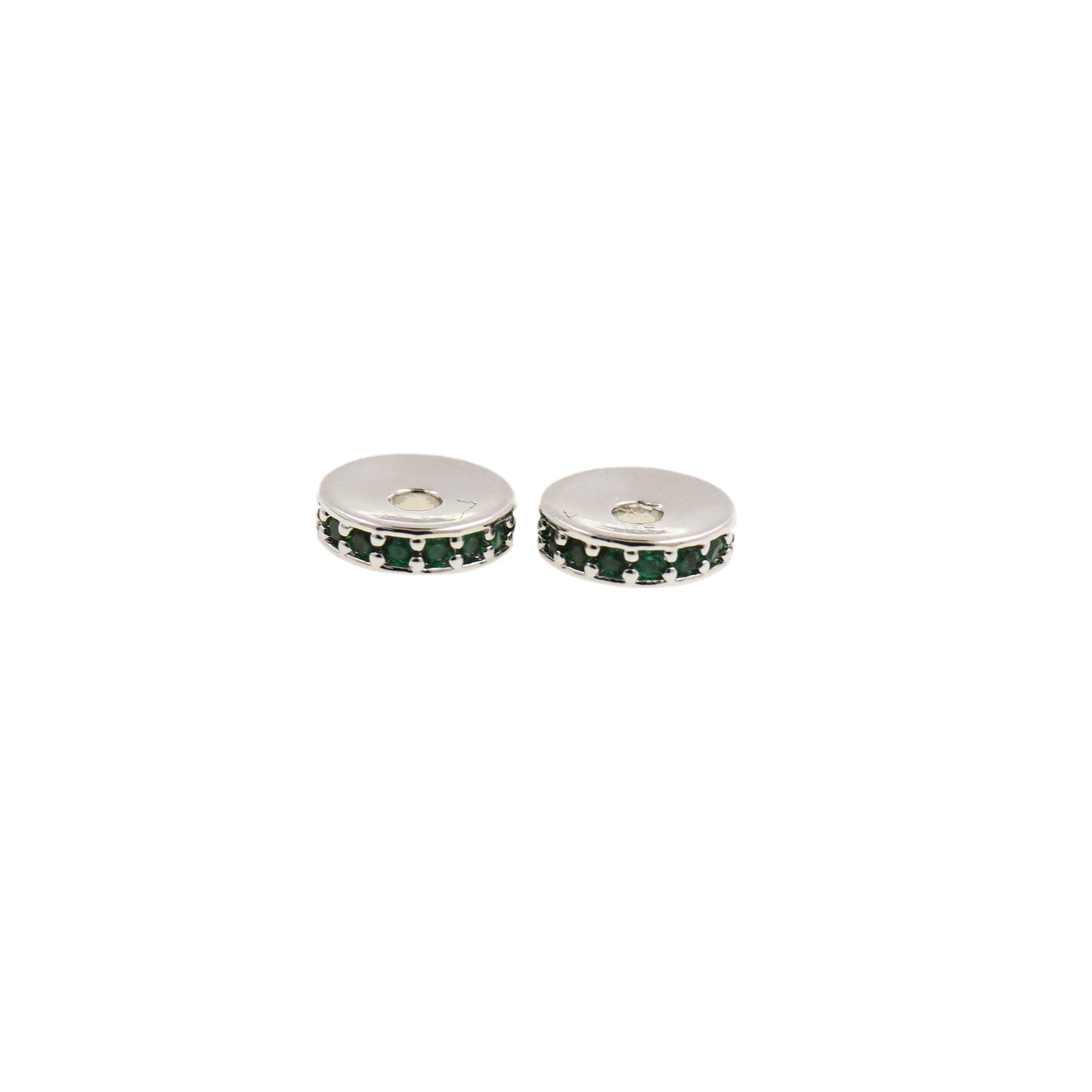 Gold Spacer Beads With Cubic Zirconia 5/6/7.5mm