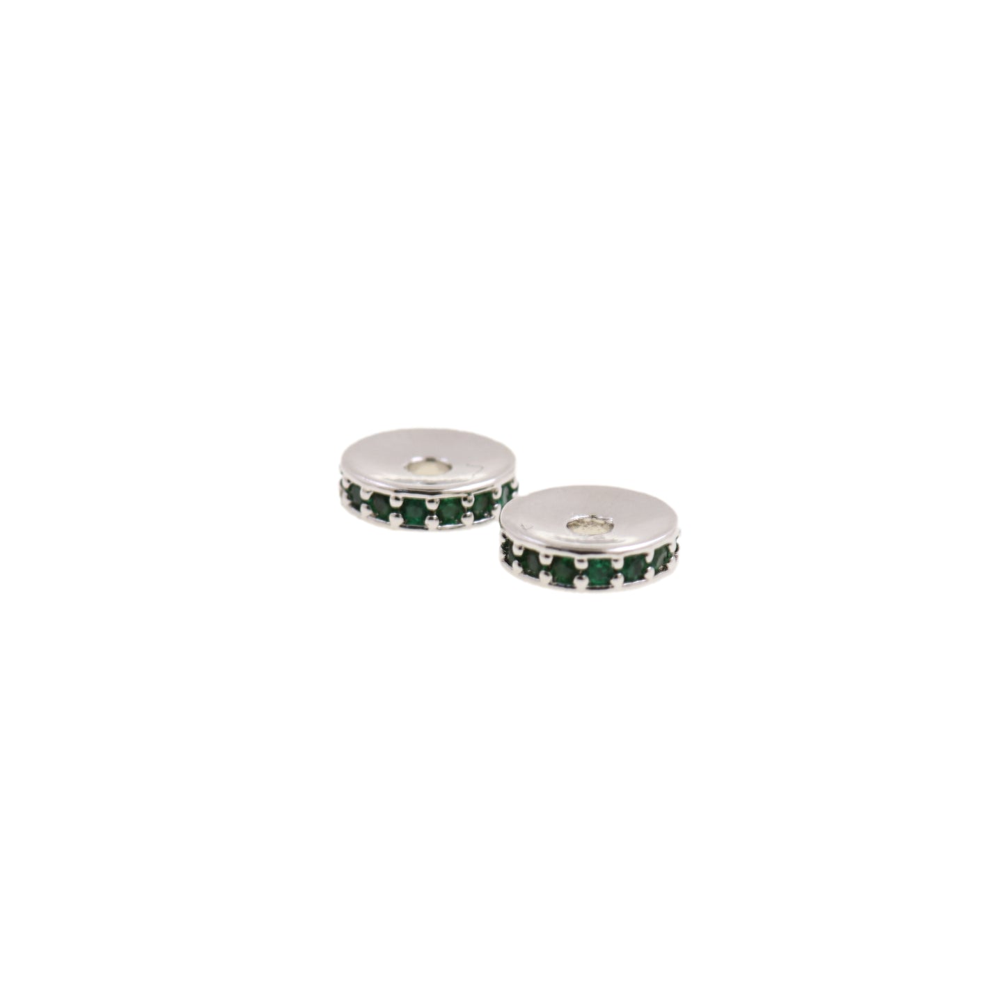 Gold Spacer Beads With Cubic Zirconia 5/6/7.5mm