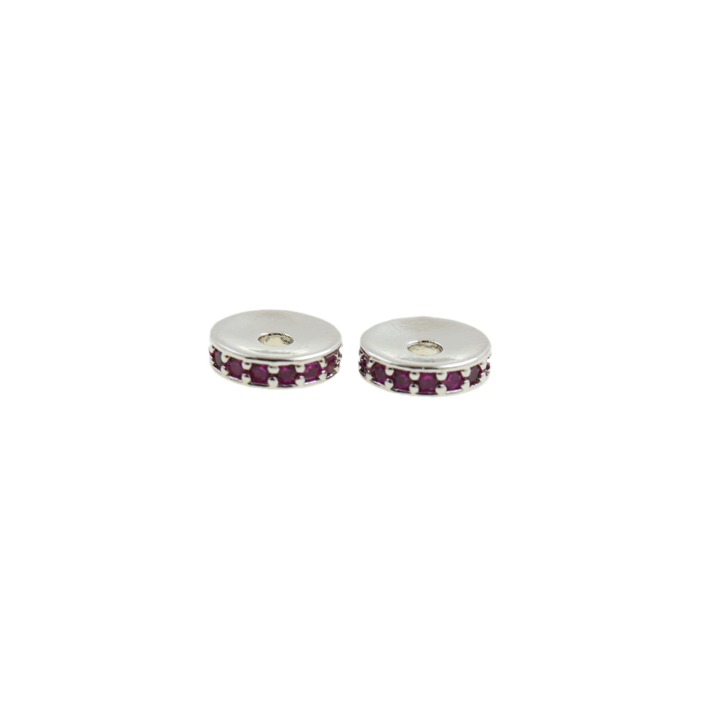 Gold Spacer Beads With Cubic Zirconia 5/6/7.5mm