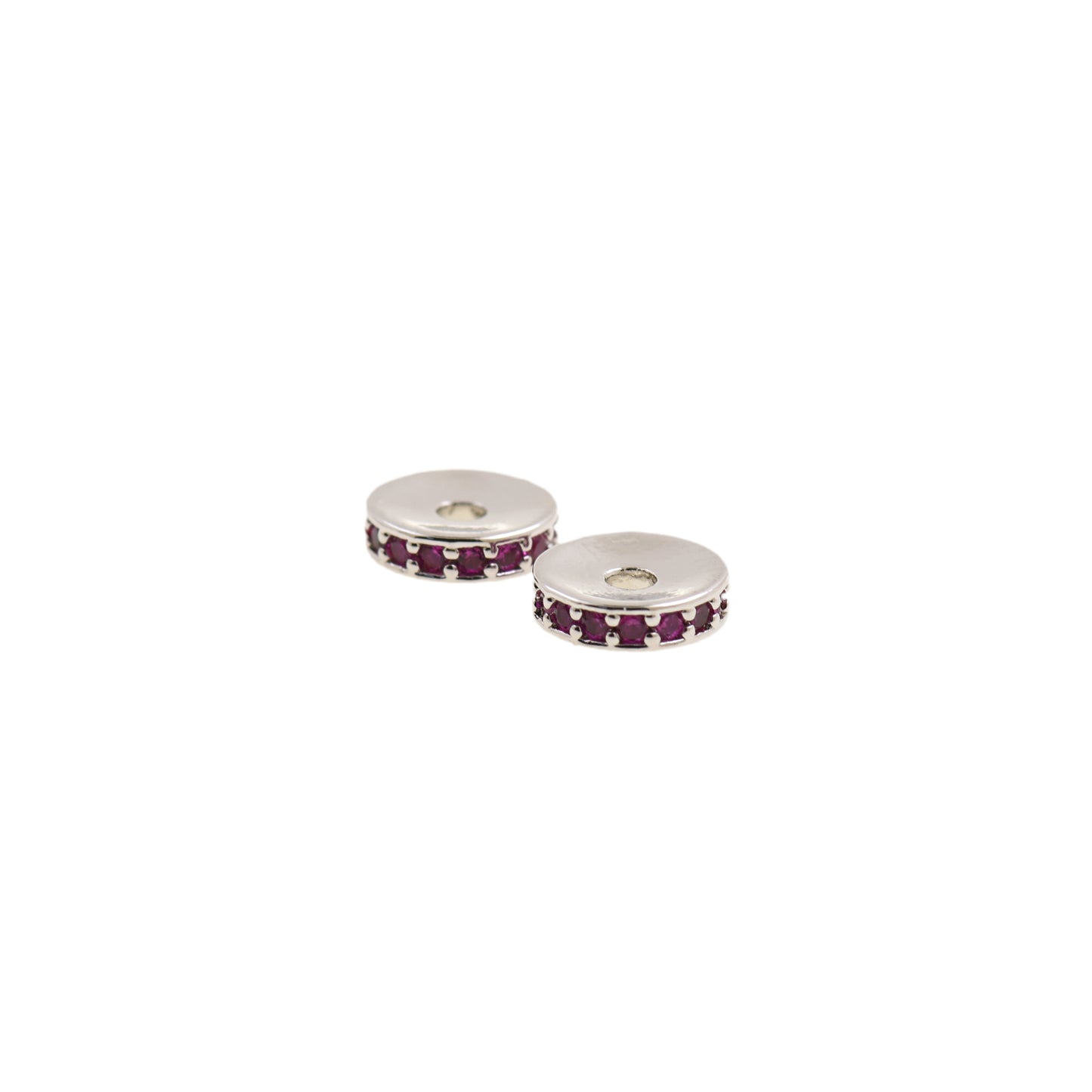 Gold Spacer Beads With Cubic Zirconia 5/6/7.5mm