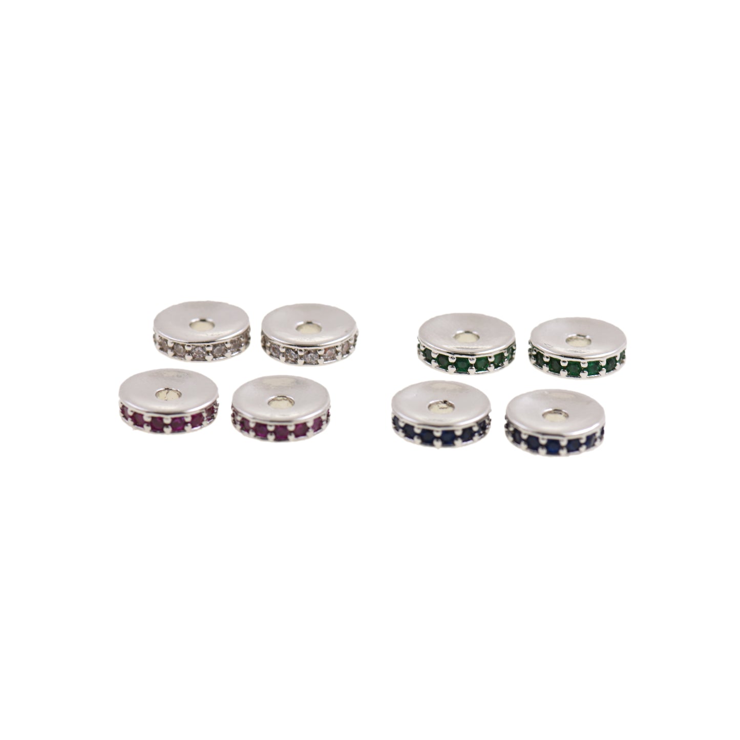 Gold Spacer Beads With Cubic Zirconia 5/6/7.5mm