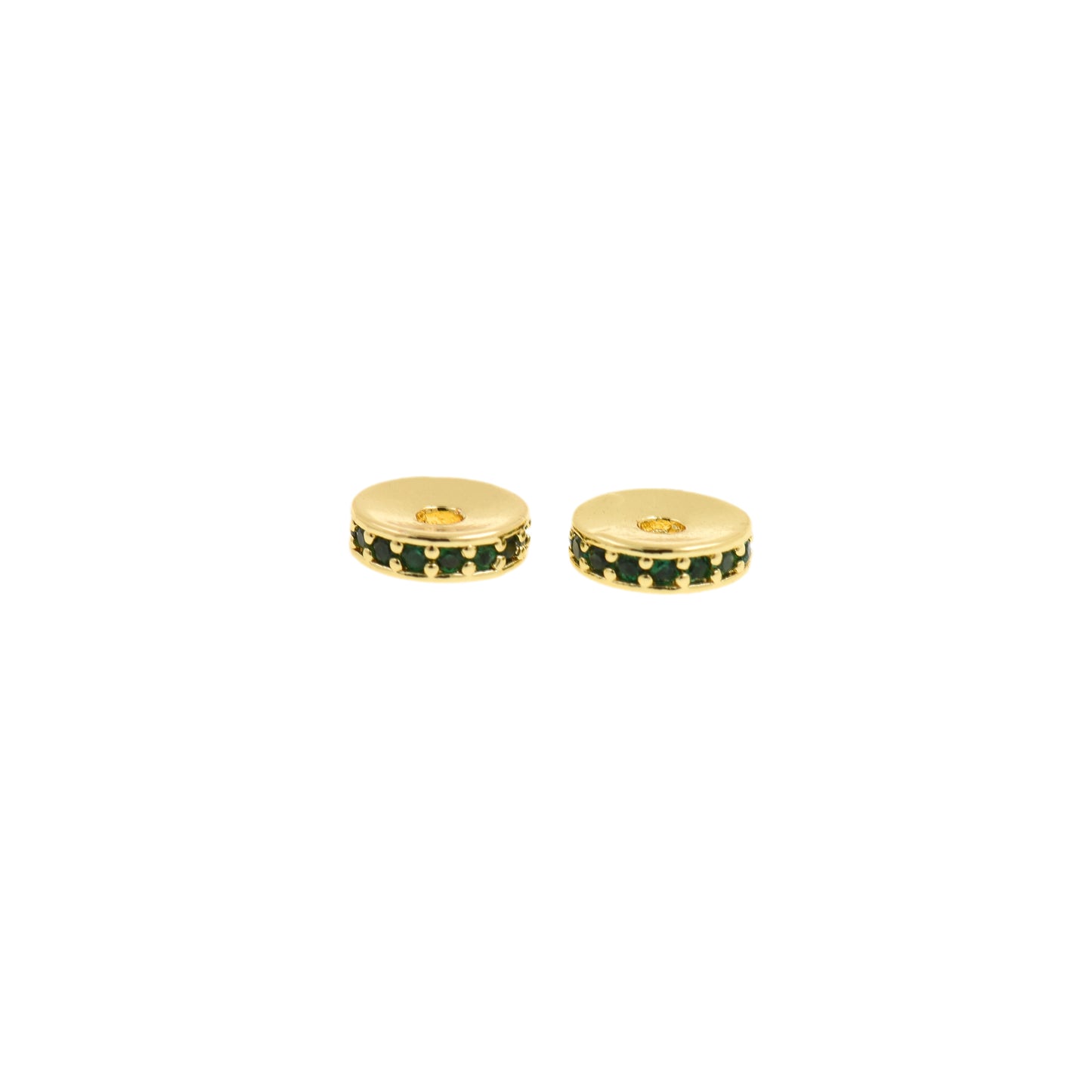 Gold Spacer Beads With Cubic Zirconia 5/6/7.5mm