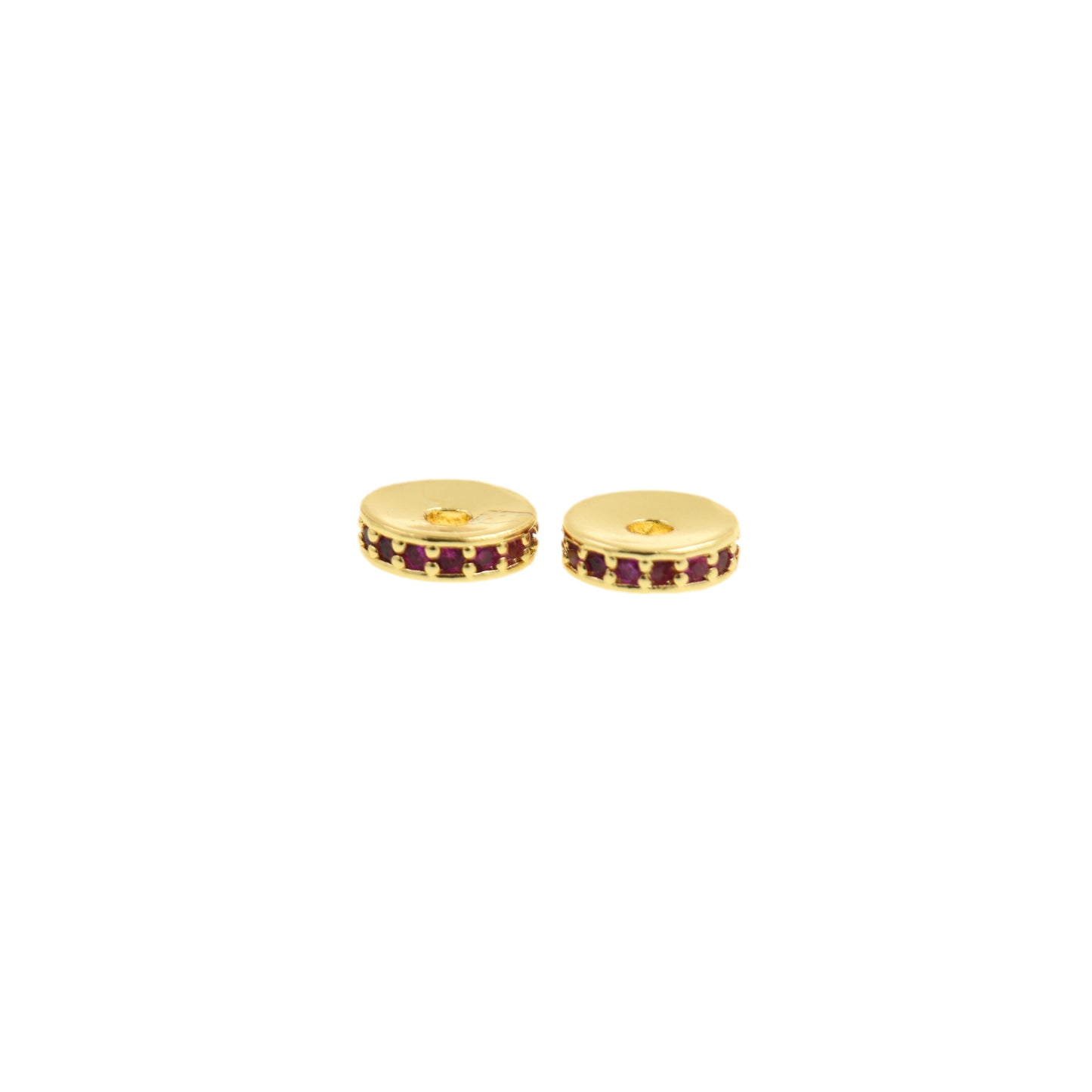 Gold Spacer Beads With Cubic Zirconia 5/6/7.5mm