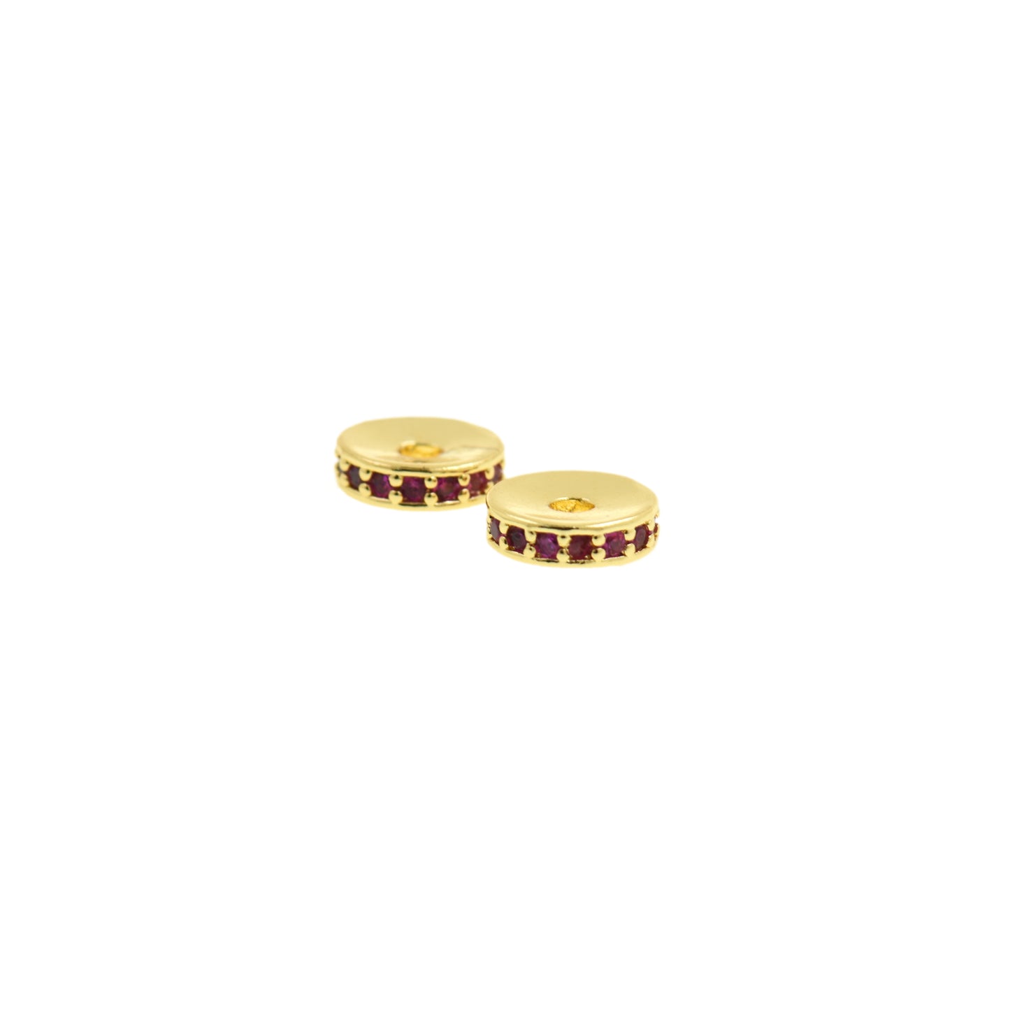 Gold Spacer Beads With Cubic Zirconia 5/6/7.5mm