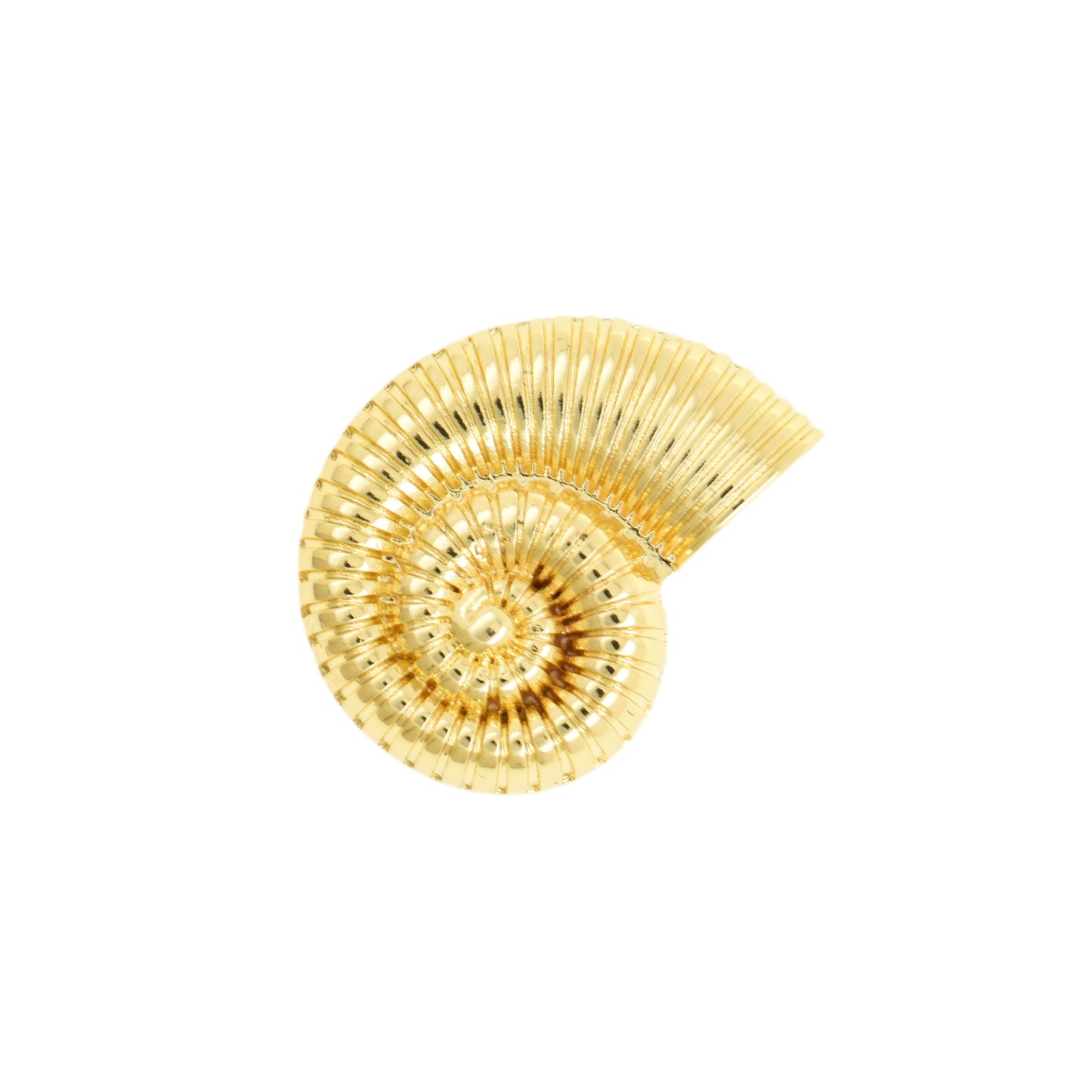 Shiny Gold Sea Shell Pendant In Spiral Form 21.1x27.6mm