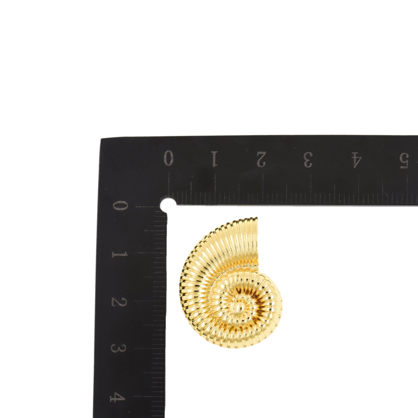 Shiny Gold Sea Shell Pendant In Spiral Form 21.1x27.6mm