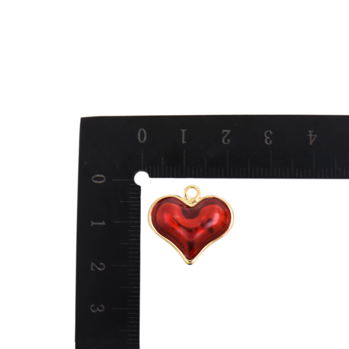 Metallic Red Love Pendant With Framed Design 20.1x18.7mm