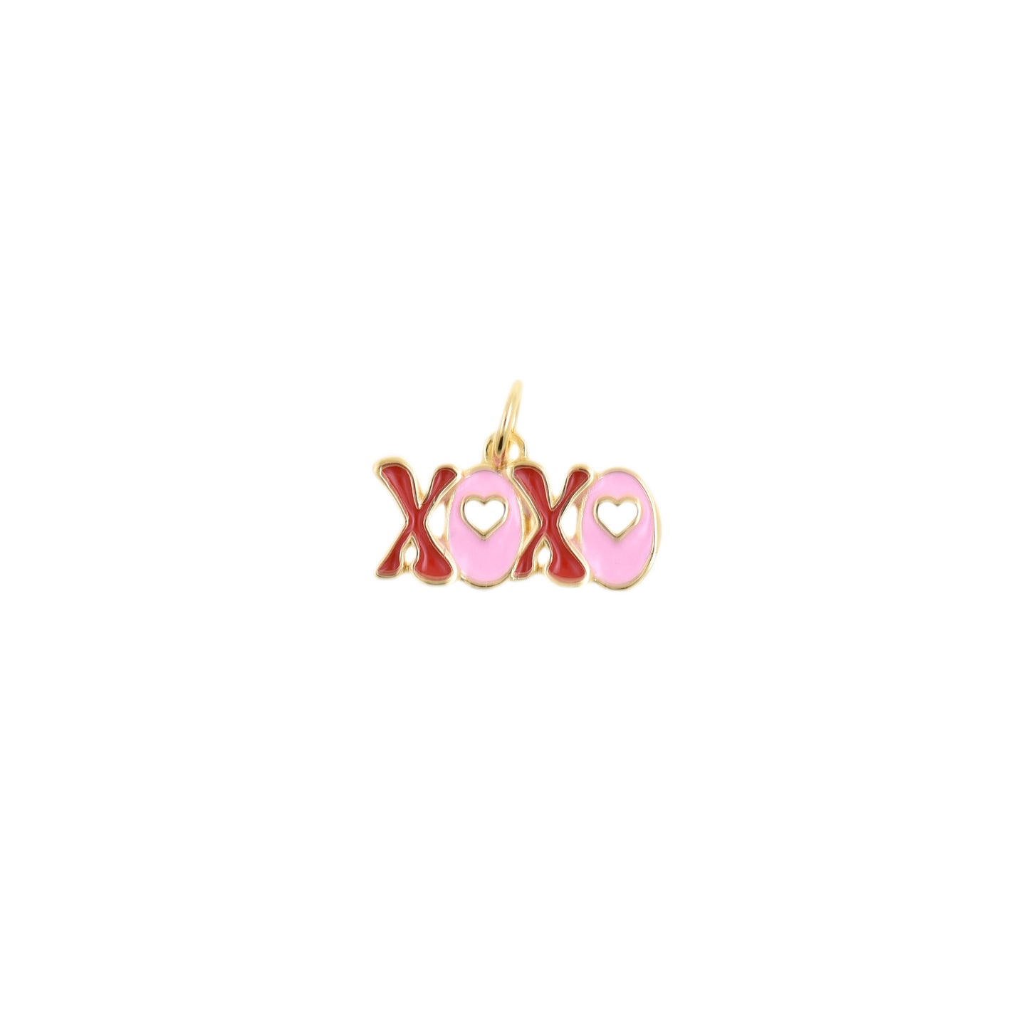 XOXO Letter Pendant With Heart Cutouts 9.1x15.9mm
