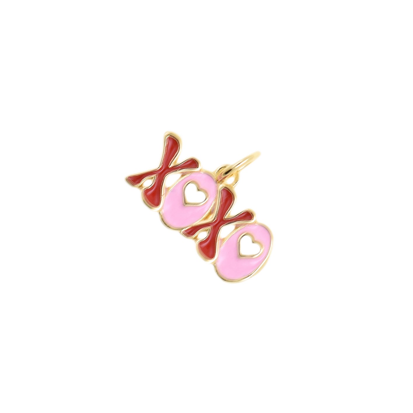 XOXO Letter Pendant With Heart Cutouts 9.1x15.9mm