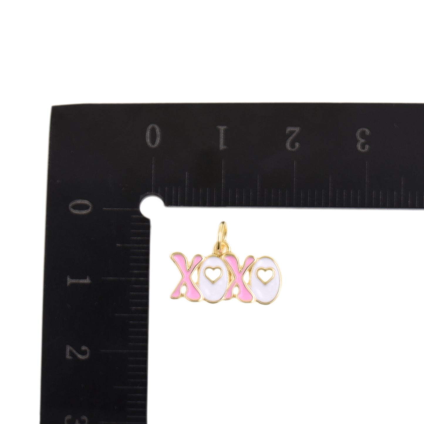 XOXO Letter Pendant With Heart Cutouts 9.1x15.9mm