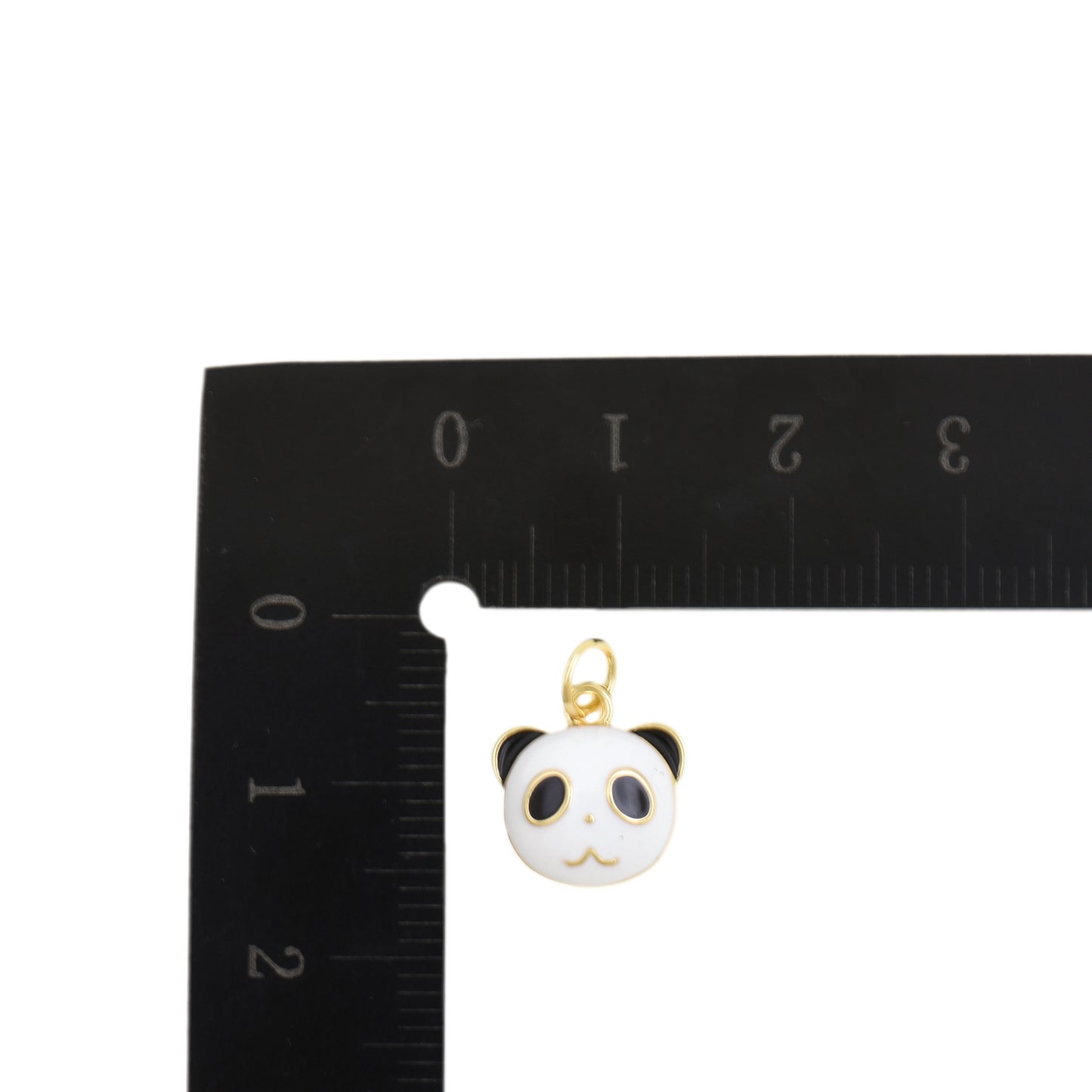 Cute Panda Face Pendant With Enamel Finish 15.2x11.6mm