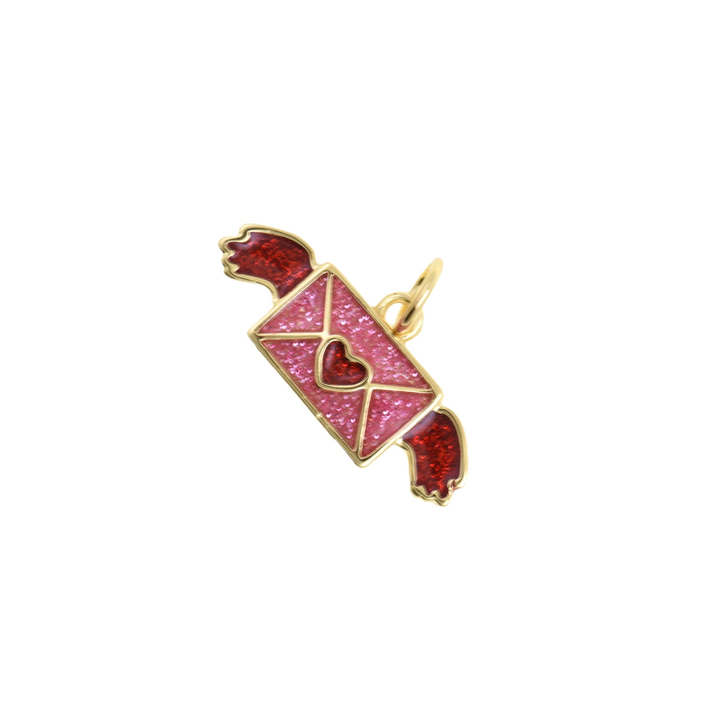 Flying Love Letter Pendant With Red Wings 9x20.2mm