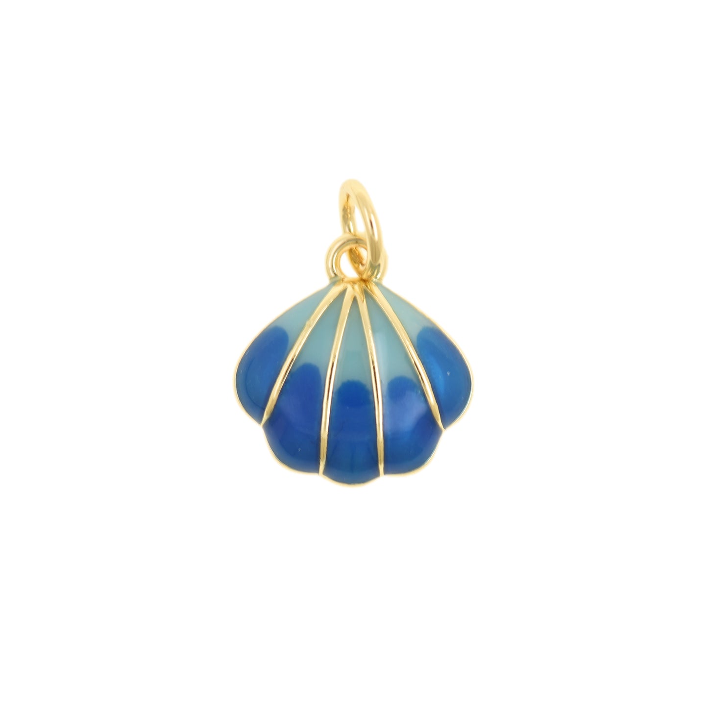 Elegant Blue Gradient Shell Charm Pendant 11.7x12.4mm