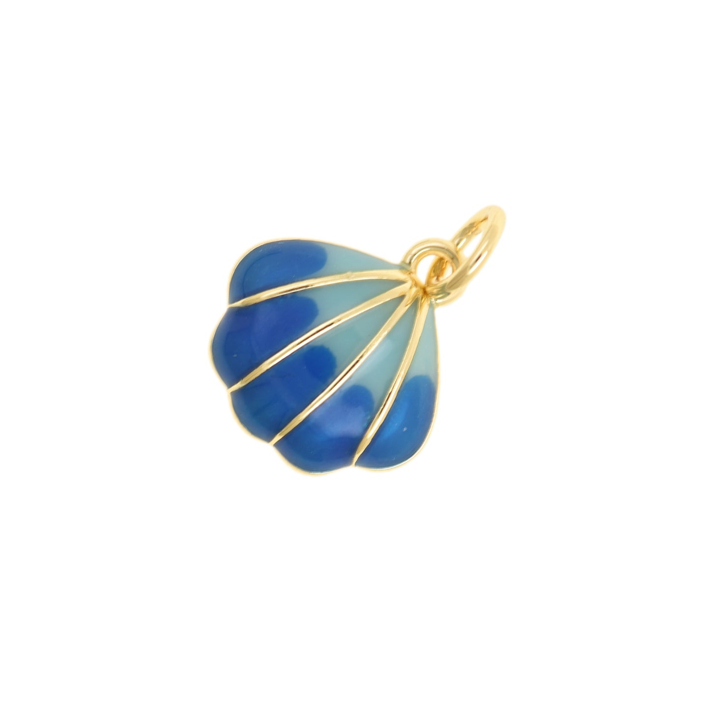 Elegant Blue Gradient Shell Charm Pendant 11.7x12.4mm